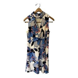 Ivanka‎ Trump Dress Womens SP Blue White Coral Floral Sleeveless  6 for $36